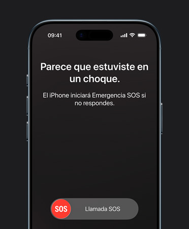 iPhone Air, parte frontal, funcionalidad Detección de Choques en uso