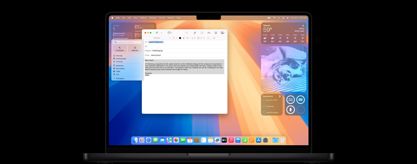 An iPhone and a Mac showing Apple Intelligence.