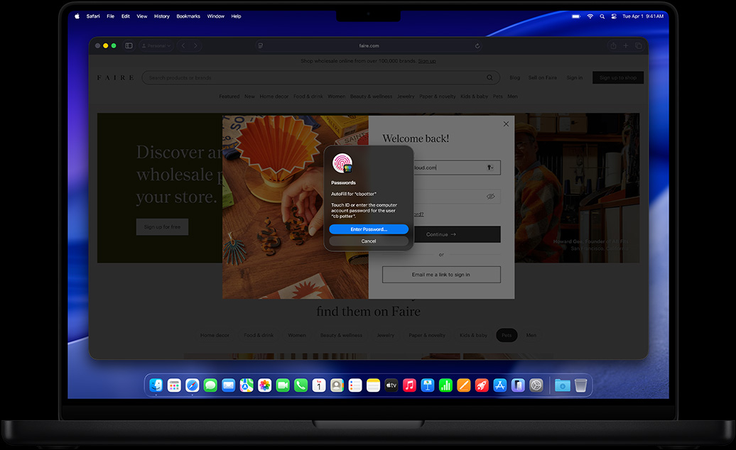 Saat melakukan penelusuran di Safari, pengguna diminta menggunakan Touch ID untuk masuk ke situs web