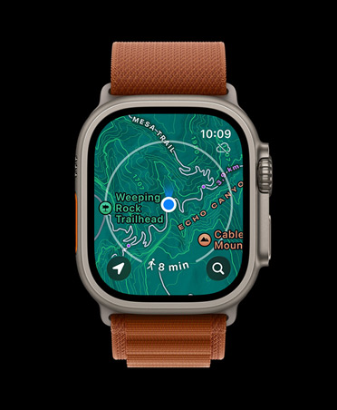 Apple Watch Ultra 3, cassa in titanio naturale, mappa offline, indicazioni, cinturino Alpine Loop color terracotta