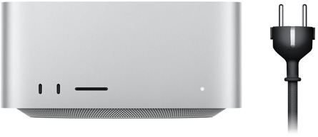 Mac Studio ar strāvas vadu