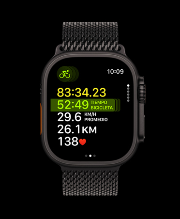 Apple Watch Ultra 3, color negro, caja de titanio, entrenamiento Multideporte, correa estilo milanés negra