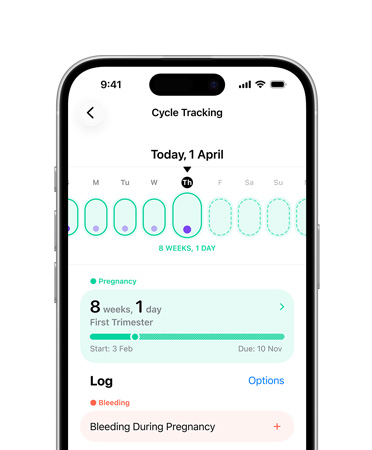 iPhone, Cycle Tracking in Health app set to track pregnancy milestones