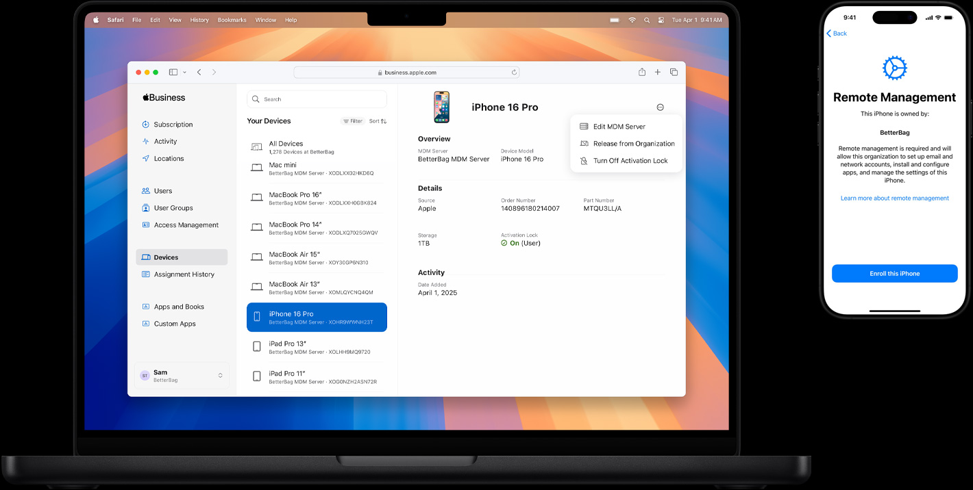 Mac และ iPhone แสดงองค์ประกอบที่แตกต่างกันของ Touch ID เพื่อการลงชื่อเข้าใช้อย่างปลอดภัย