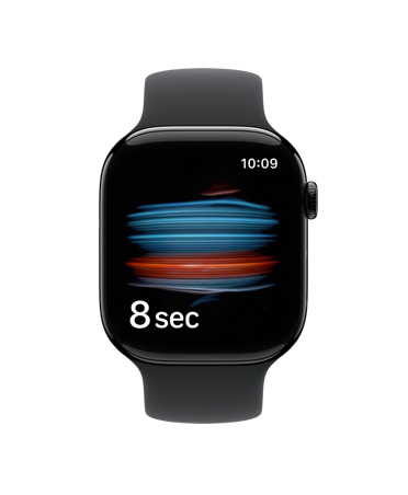 Apple Watch Series 11, aluminum case, polished jet black color, Health app takes reading of blood oxygen, Sport Band, black color