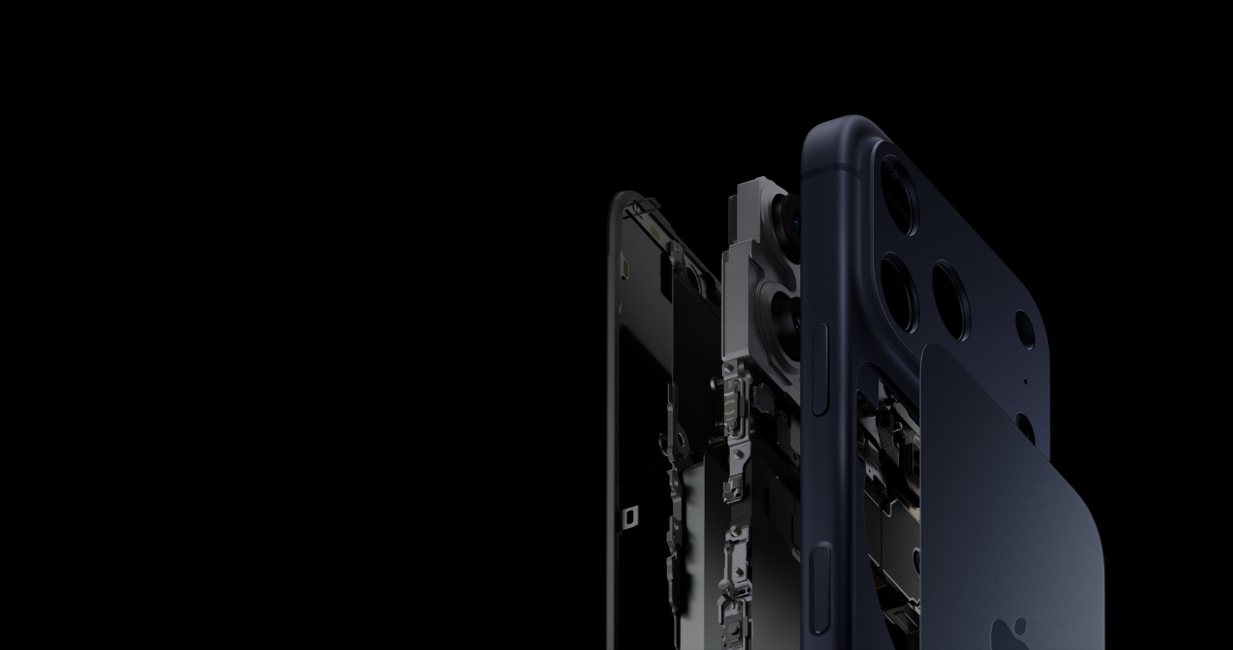 iPhone 17 Pro Max, parte frontal, color naranja cósmico, iPhone 17 Pro, parte frontal, color azul profundo