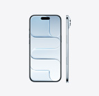 iPhone Air, exterior față, culoare Cer albastru, Dynamic Island centrat în partea de sus, exterior lateral, profil foarte subțire, buton lateral, buton Comenzi cameră