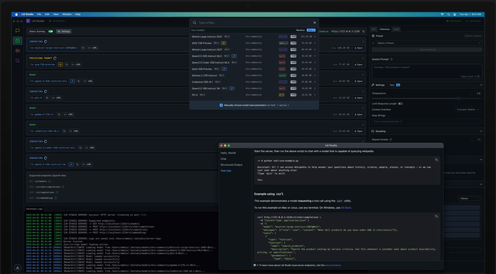 Mac Studio với M3 Ultra sử dụng LM Studio và Apple MLX để xem xét các mô hình máy học